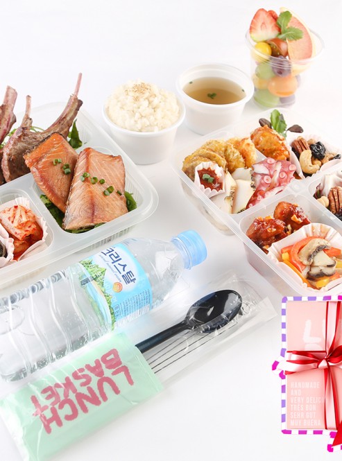 고메 양갈비&연어스테이크 2단 도시락